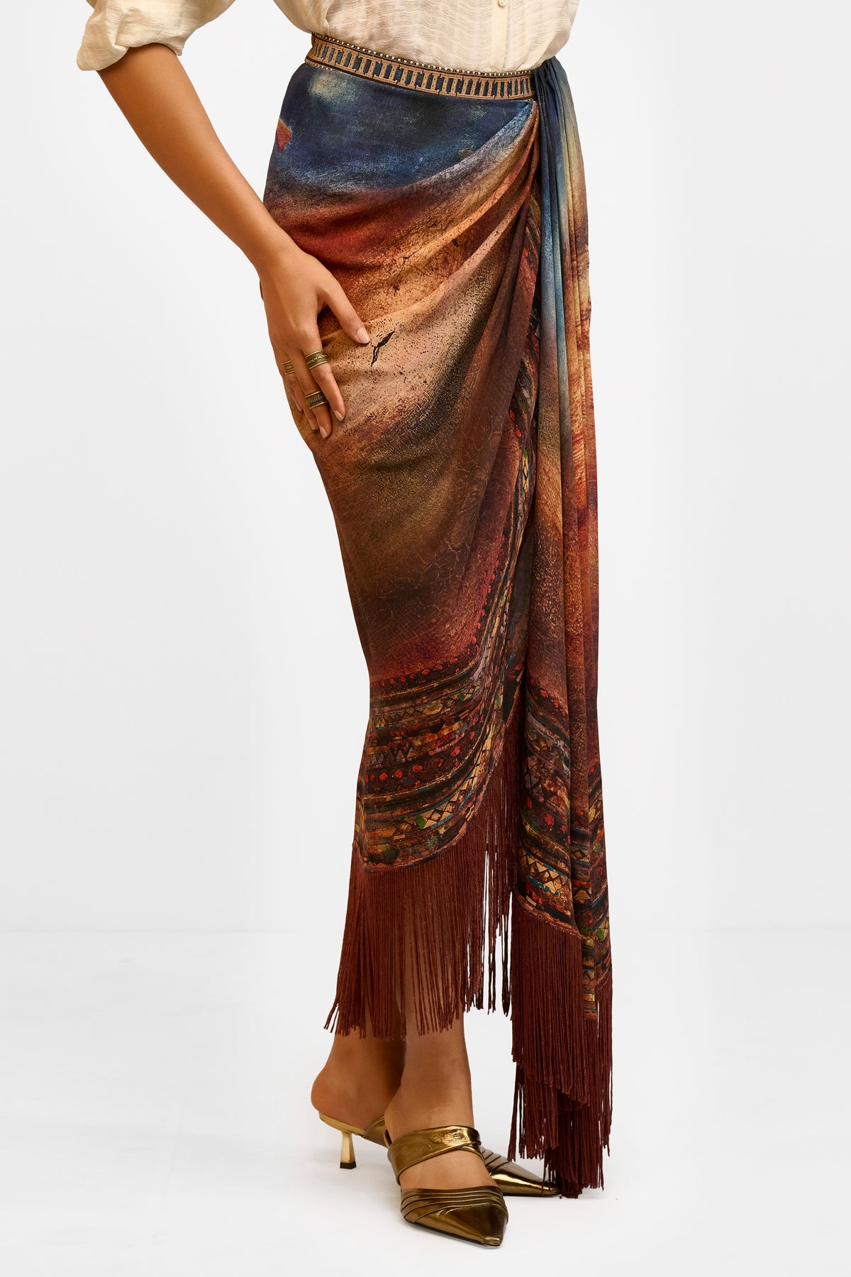 Draped Georgette Skirt