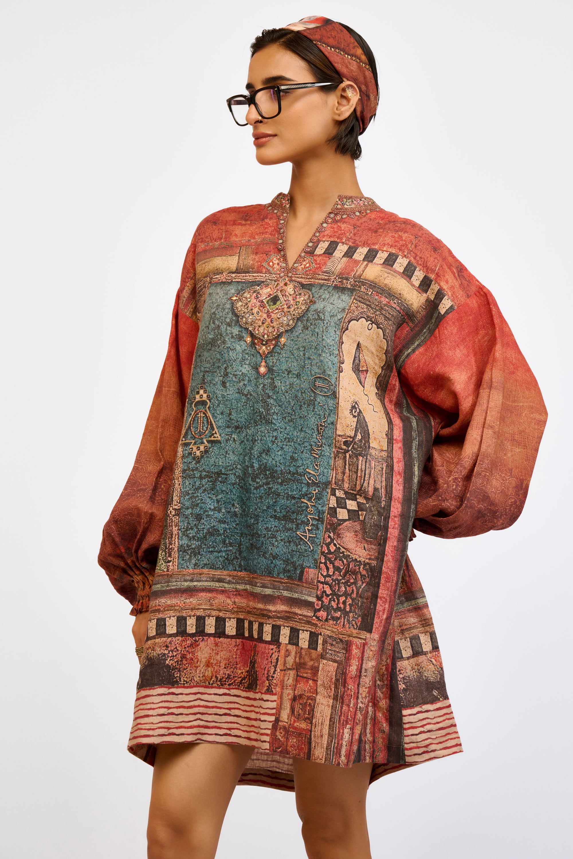 Embellished Linen Tunic