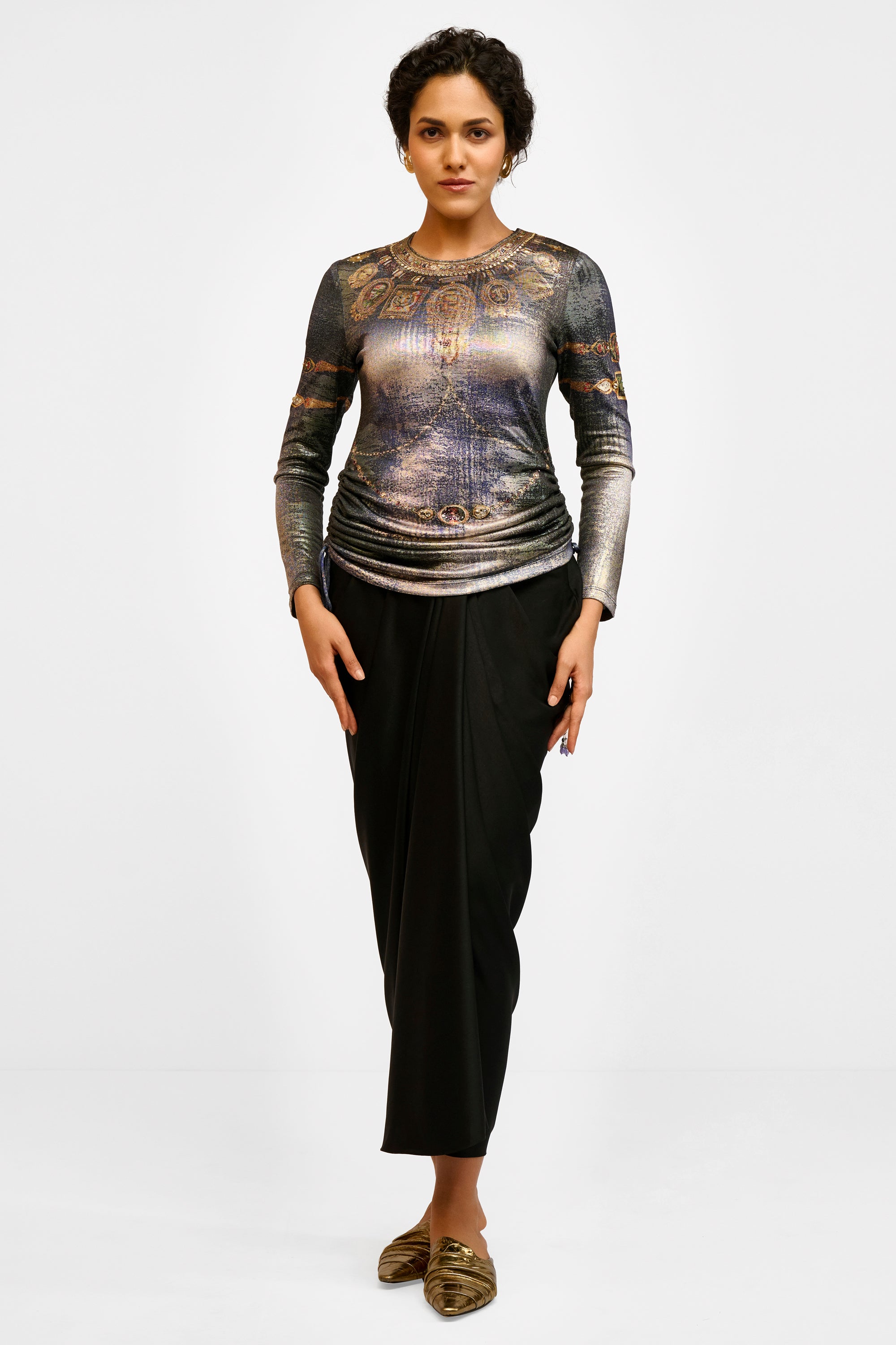 Embelished Foil Top