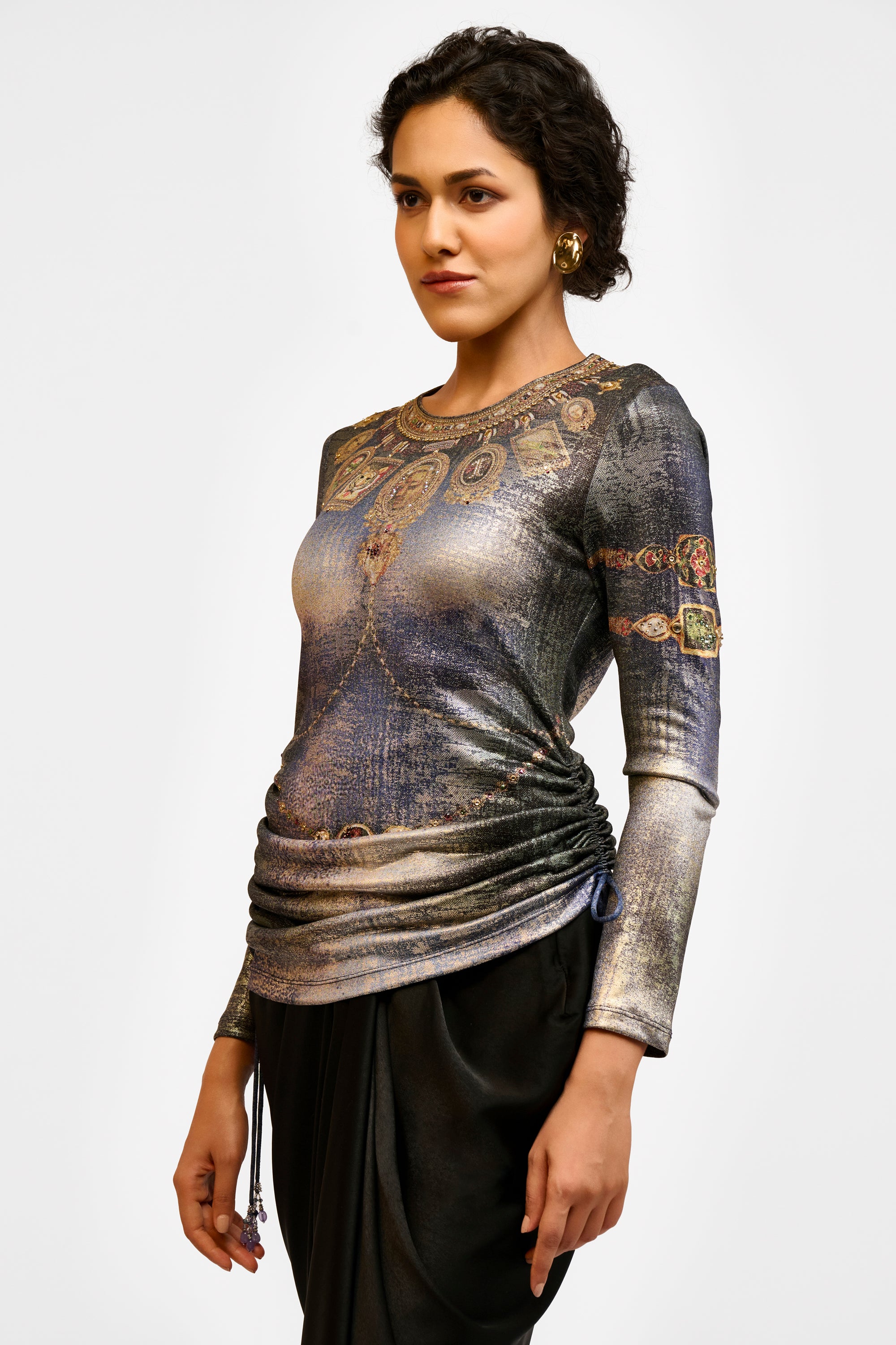 Embelished Foil Top