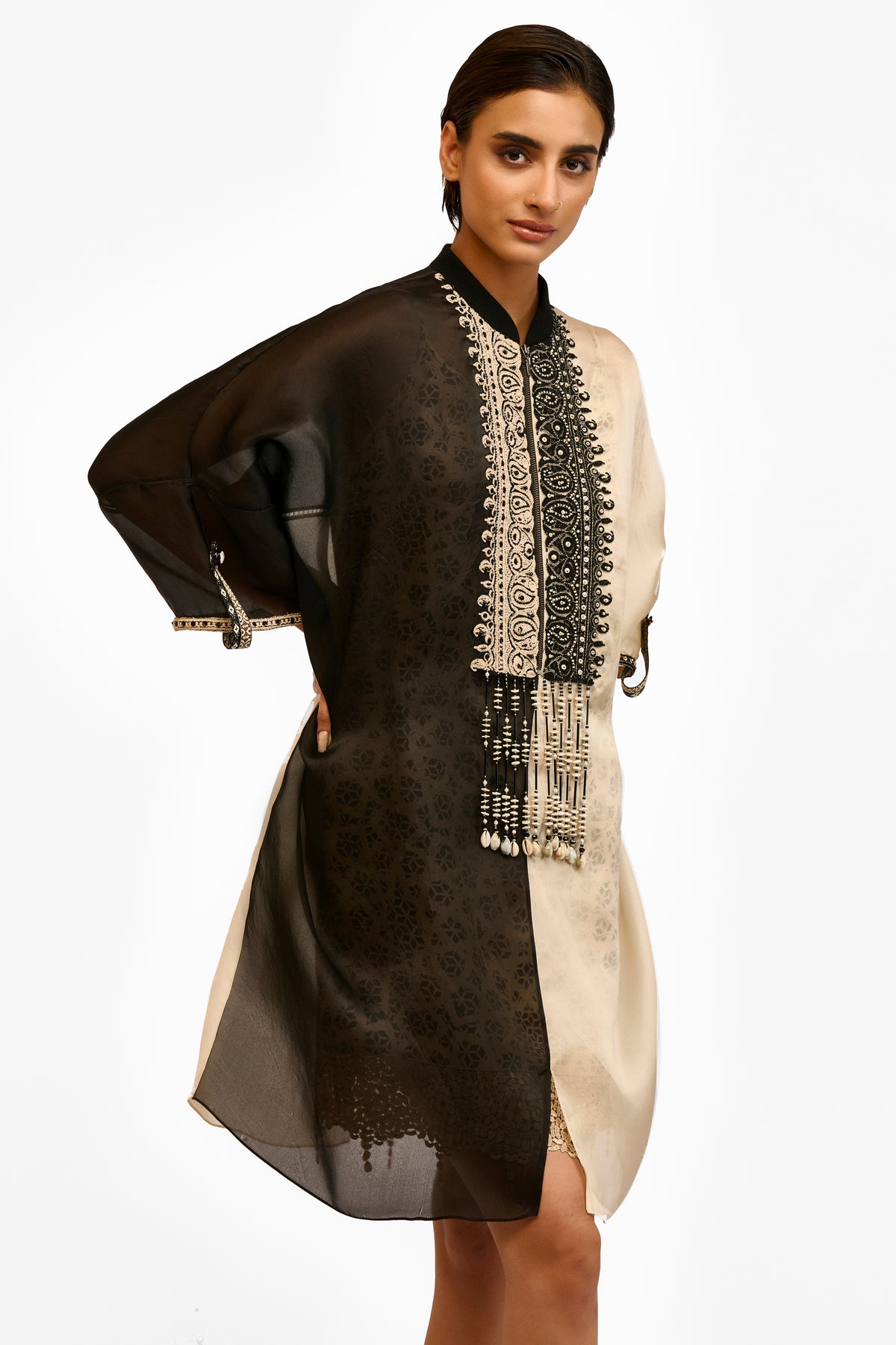 Embroidered Half & Half Tunic