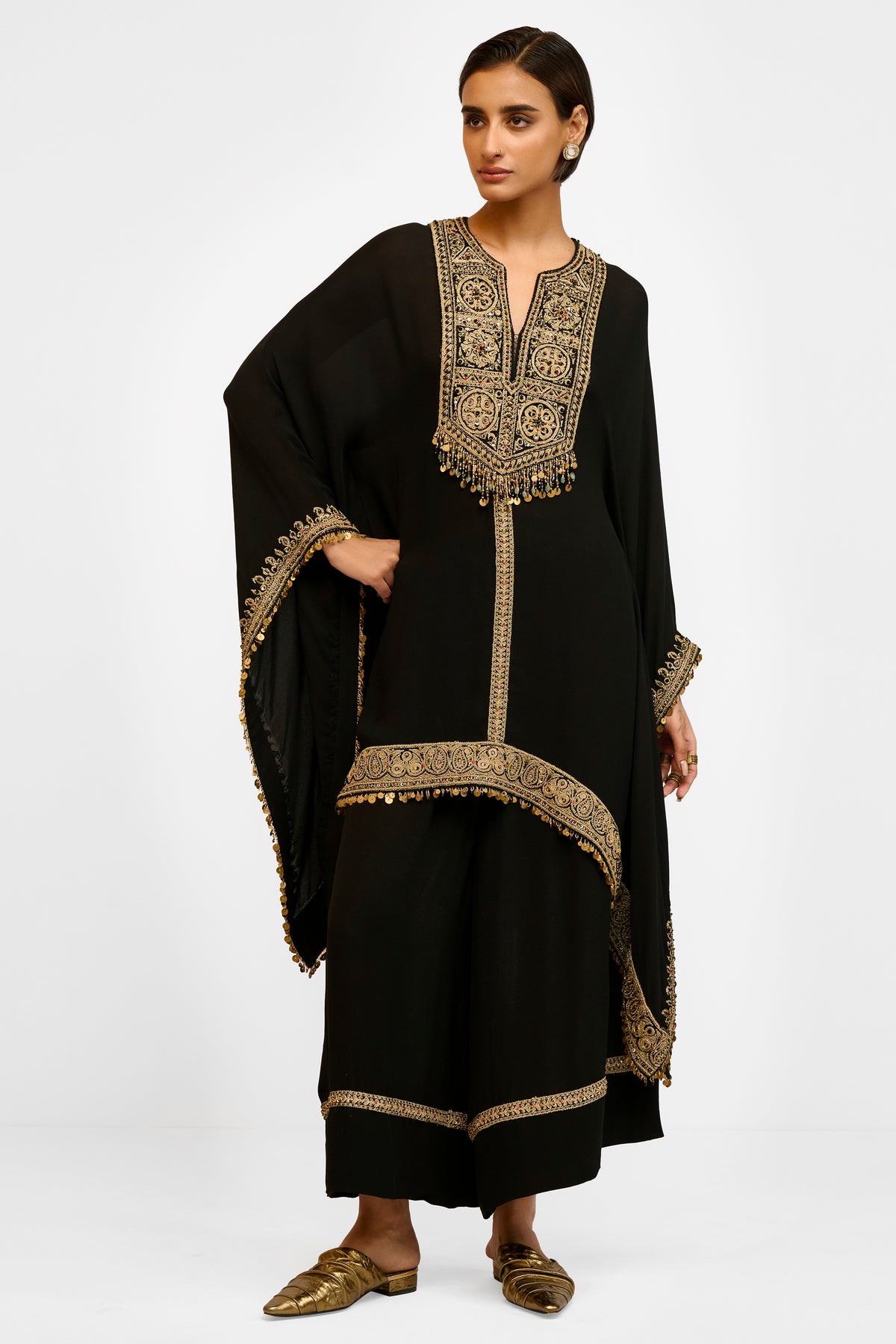 Embroidered Georgette Trouser
