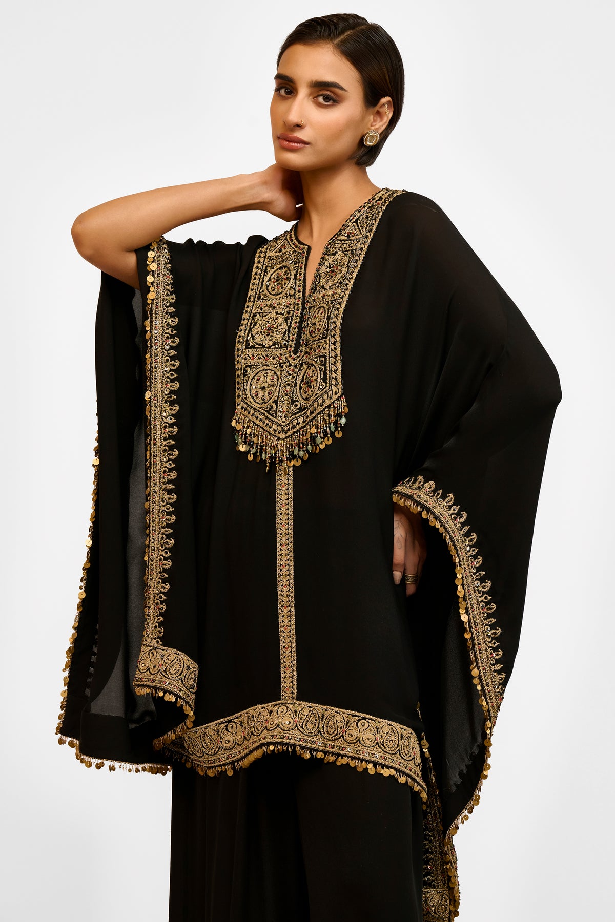 Embroidered Georgette Trouser