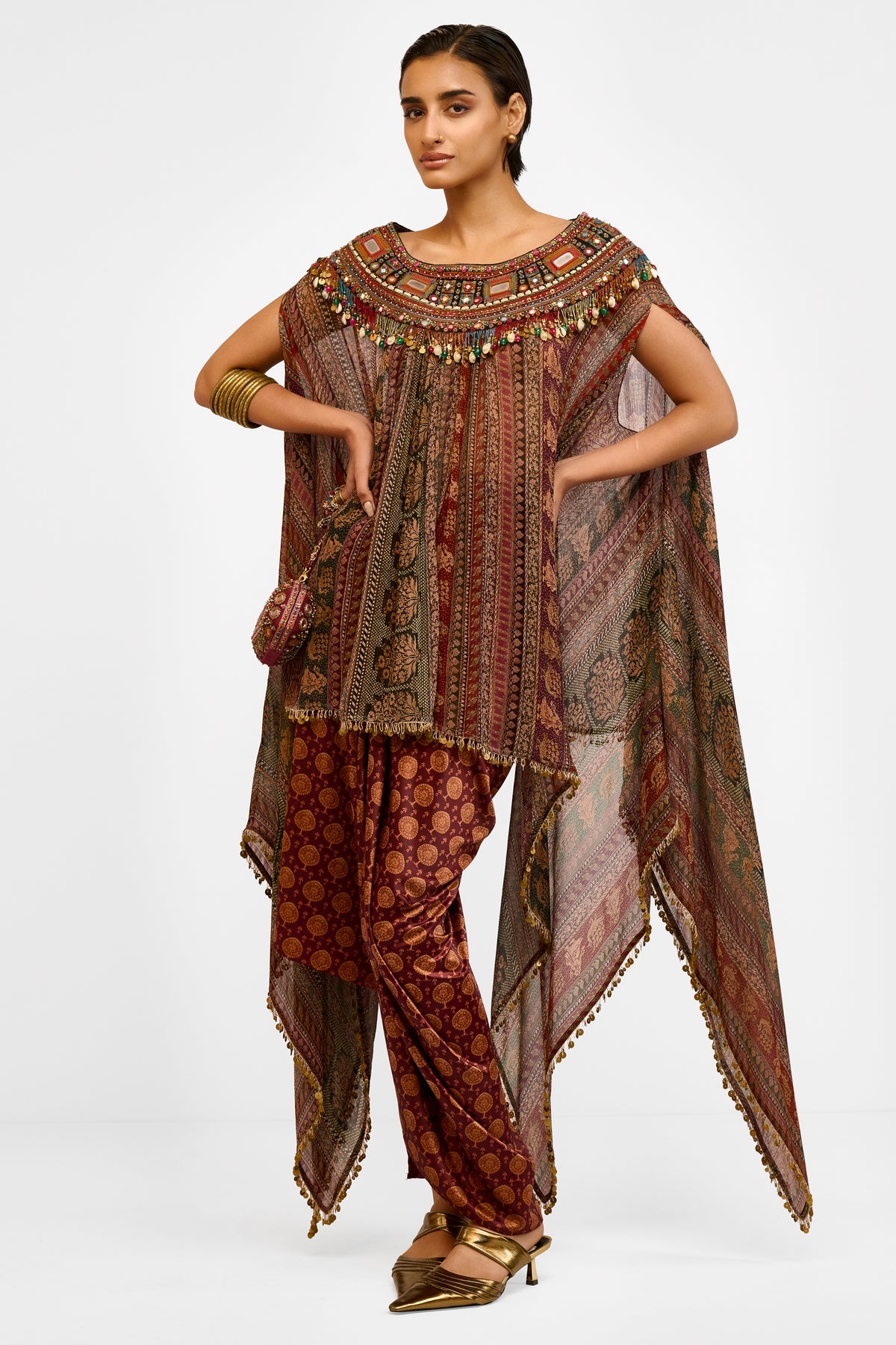 Embroidered Chiffon Top