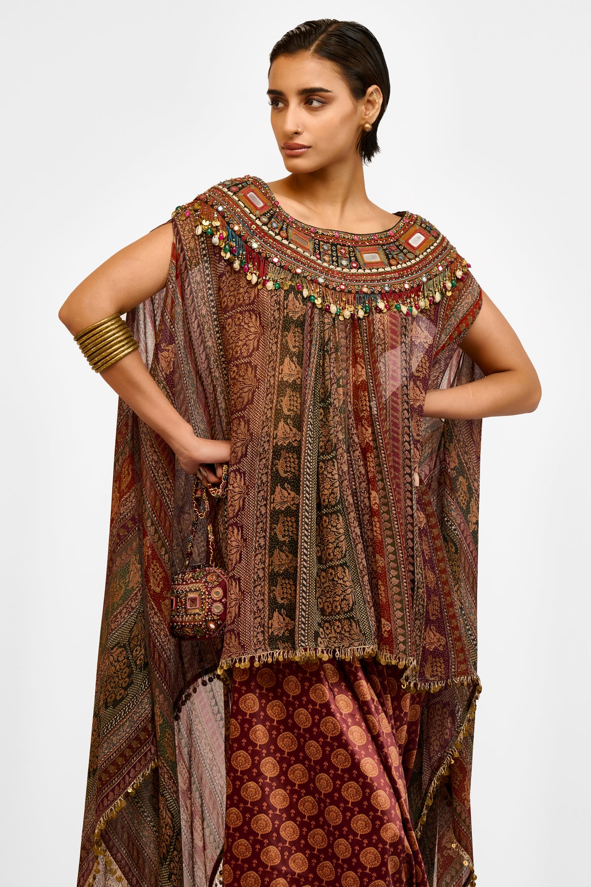 Embroidered Chiffon Top