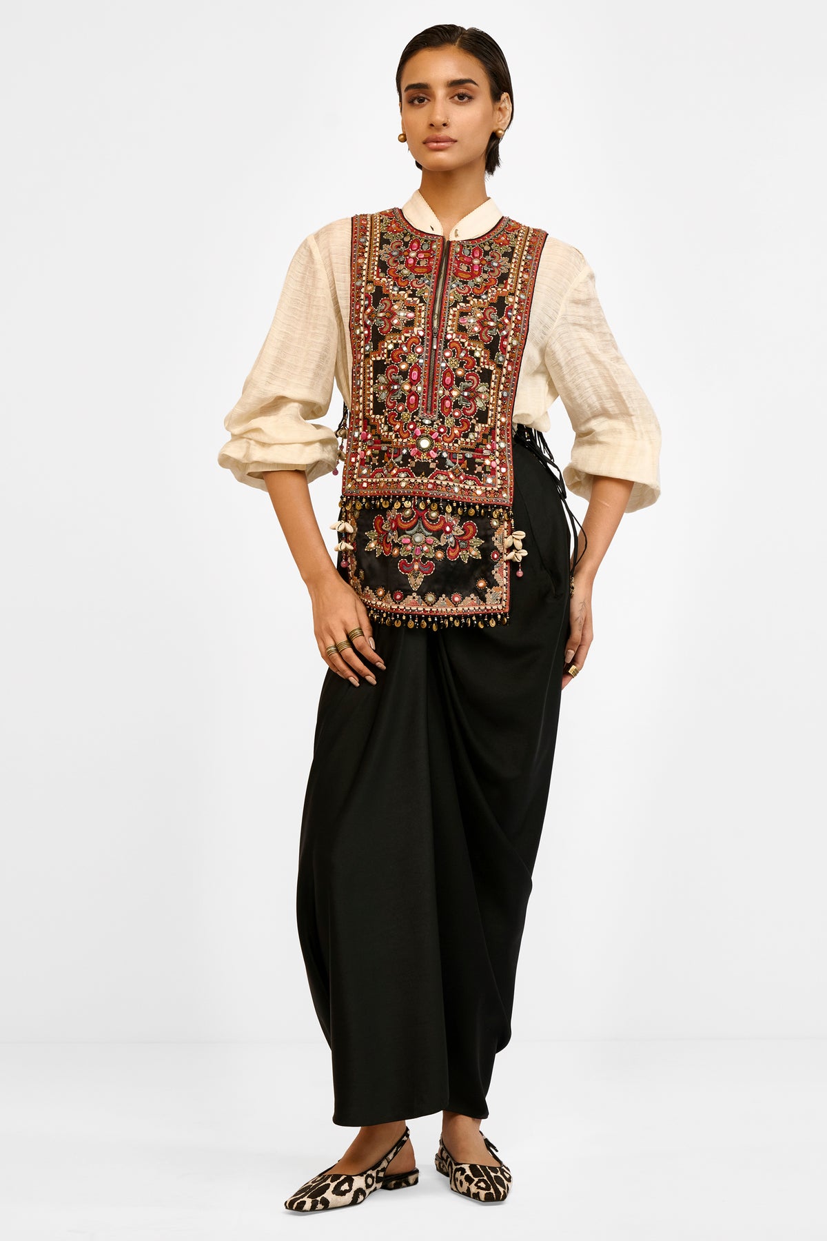 Embroidered Organza Gilet