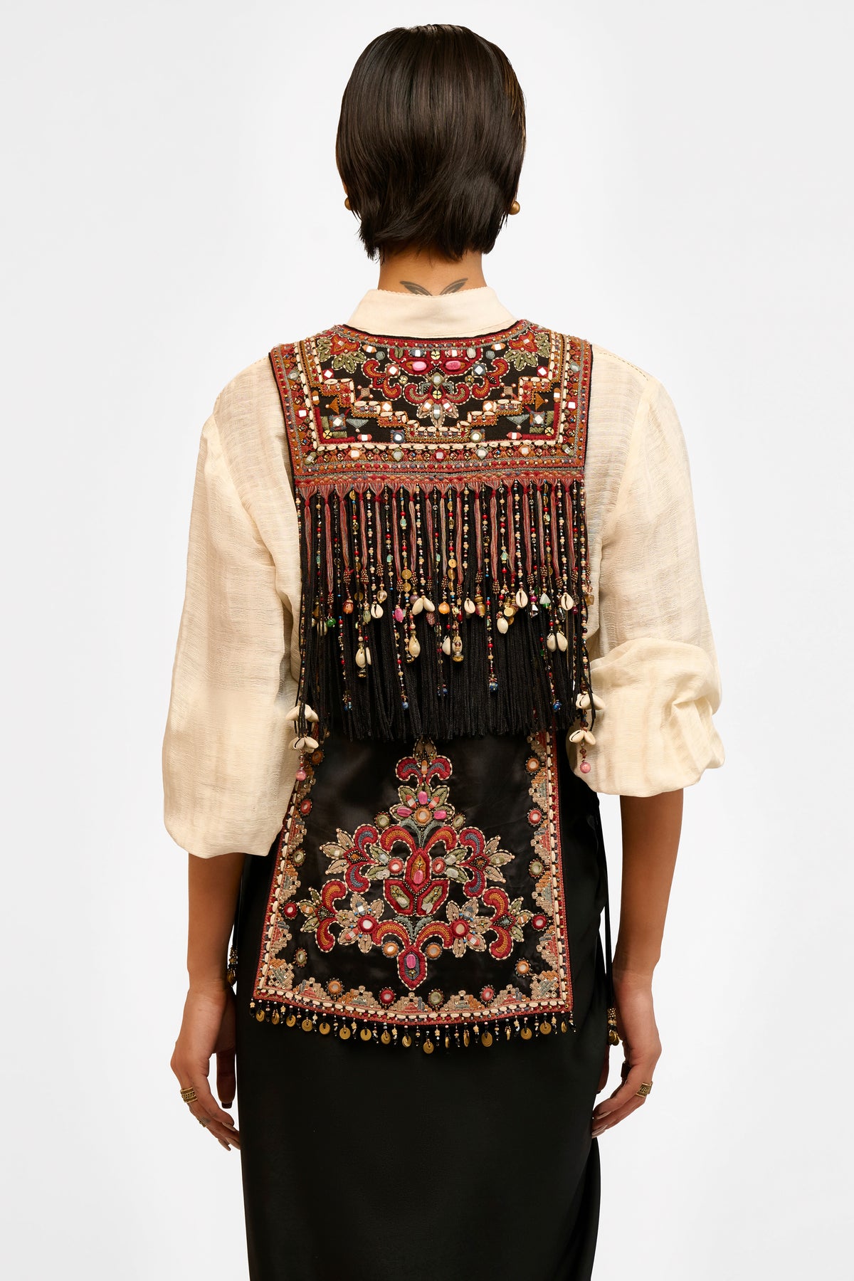 Embroidered Organza Gilet
