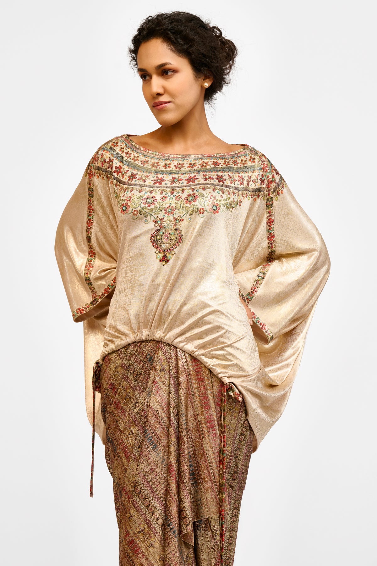 Ruched Foil T-Shirt