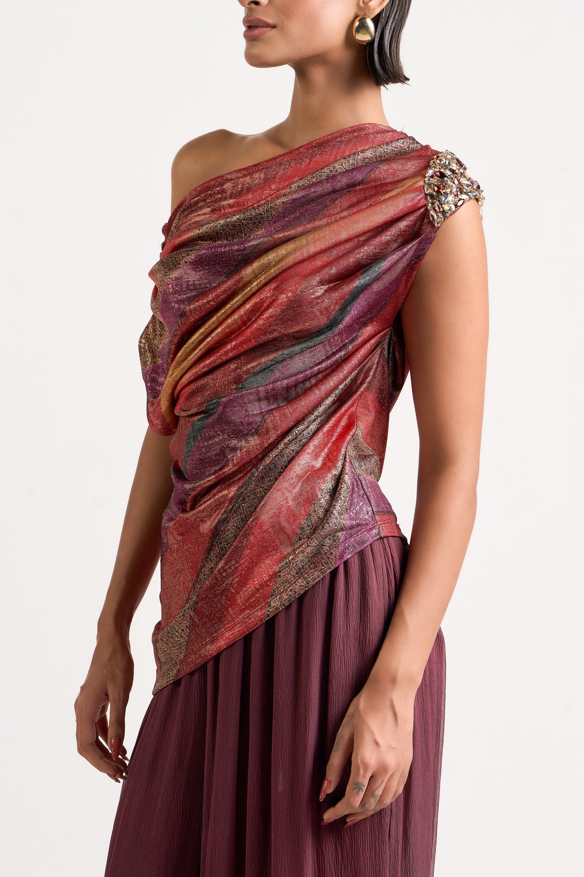 Jewelled Brooch Top