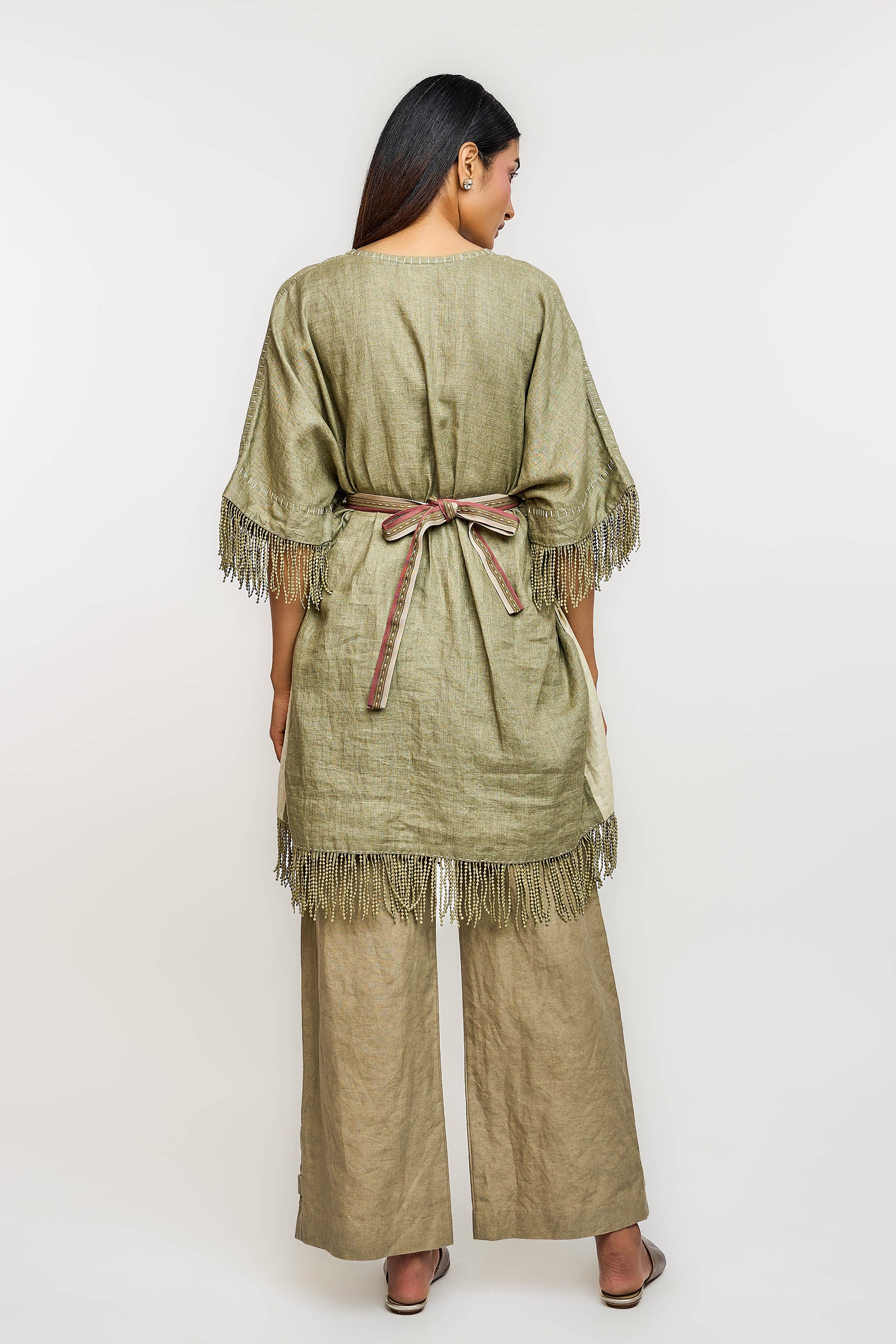 Fringe Drawstring Top