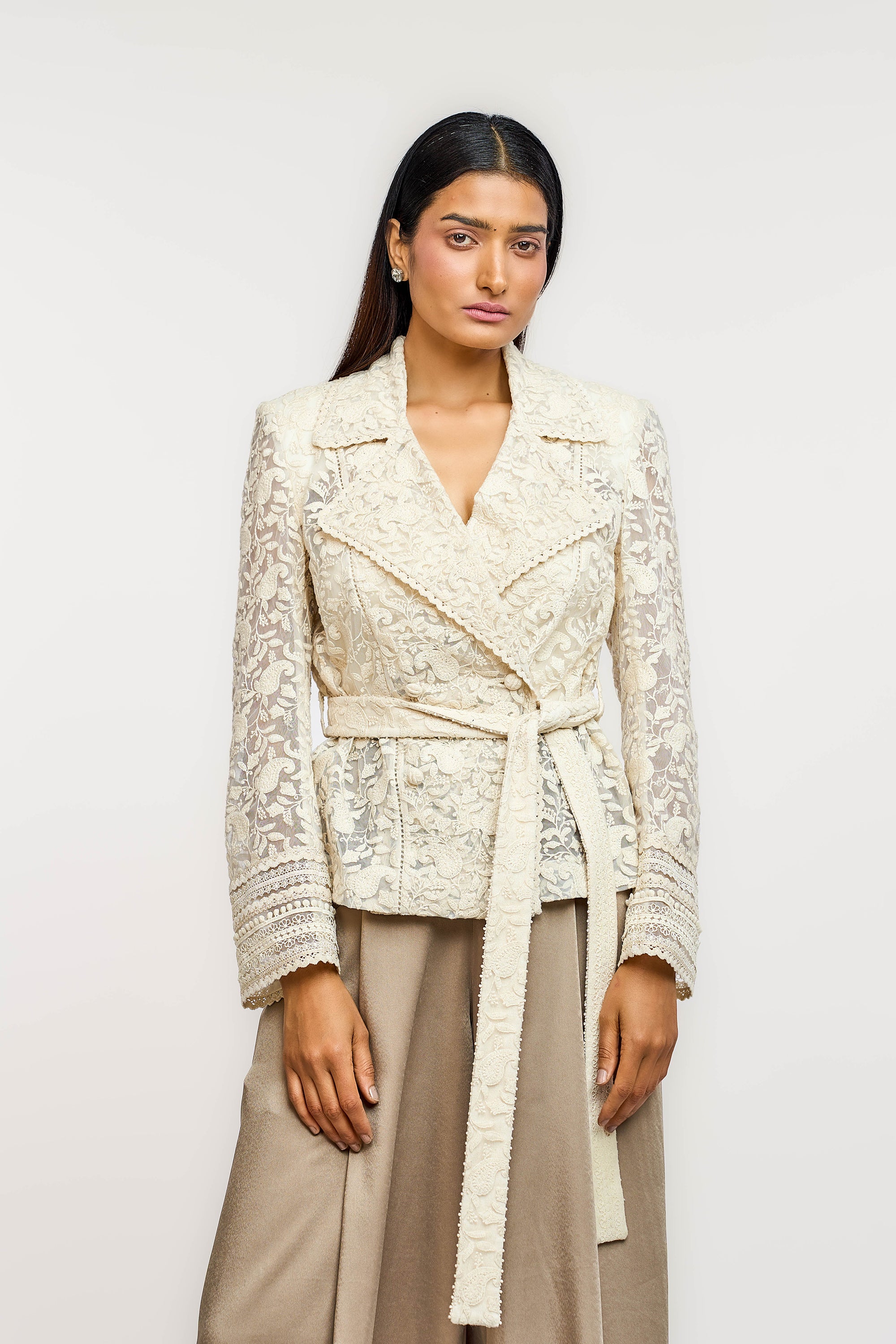 Embroidered Crop Jacket