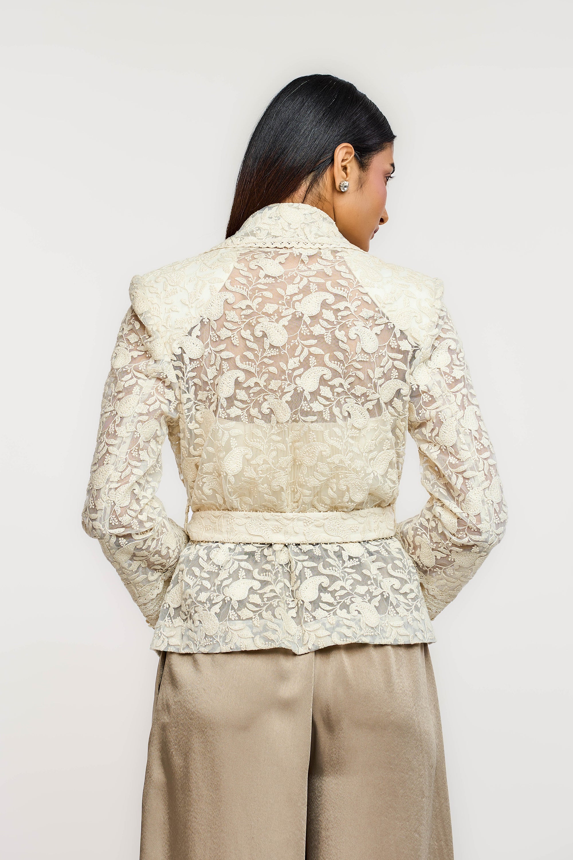 Embroidered Crop Jacket